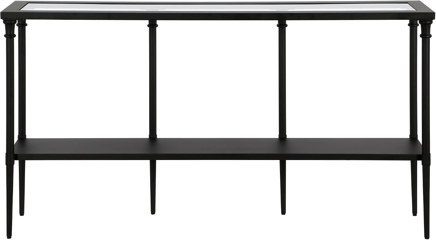 AUCT 17186 - $175 Nellie 55' Wide Rectangular Console Table with Metal Shelf in Blackened Bronze | Two- - Image 3
