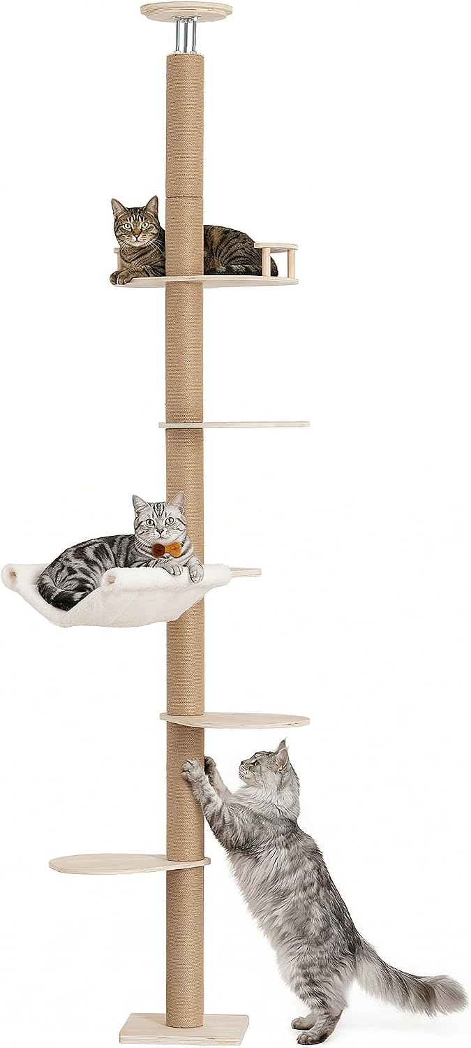 AUCT 14849 - $100 Floor to Ceiling Cat Tree for Large Cats, 76-108in Heig