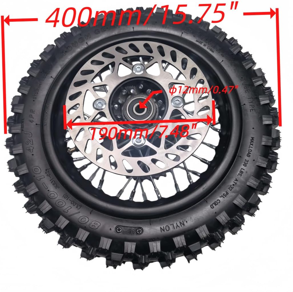 AUCT 15188 - $122 CLEO 80/100-10 Rear Wheel Rim Tire Assembly for 50cc-11 - Image 2
