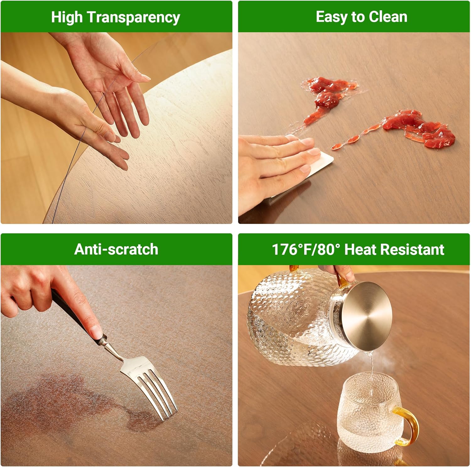 AUCT 14473 - $54 ETECHMART Clear Round Table Cover Protector 48', 2.0mm T - Image 3