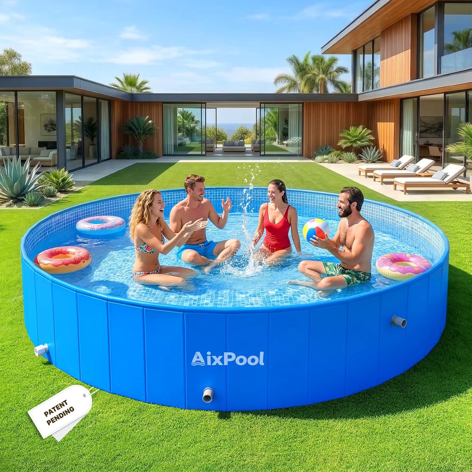 AUCT 16607 - $80 2026 Large Foldable Pool,Non-Inflatable Pool for Adult,Foldable Swimming Pool,Plastic