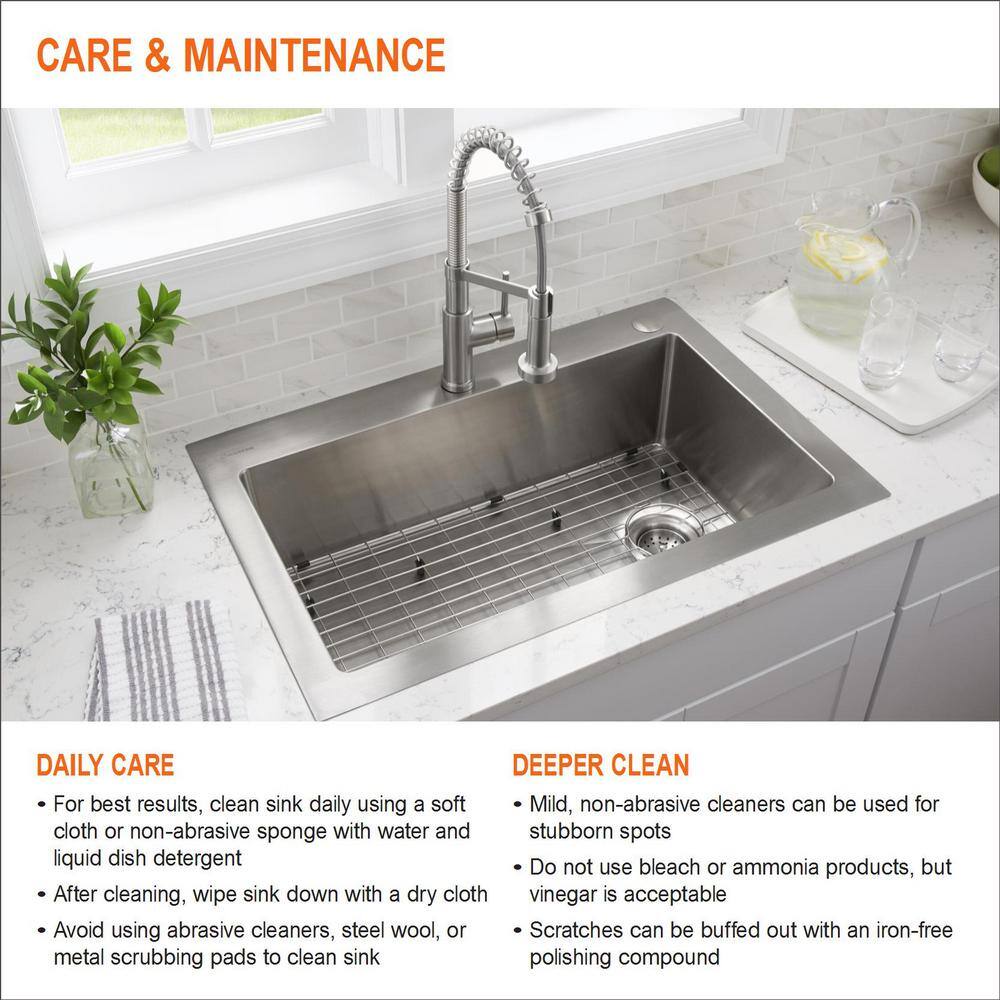 AUCT 17203 - $129 25 in. Drop in Single Bowl 20 Gauge Stainless Steel Kitchen Sink - Image 4