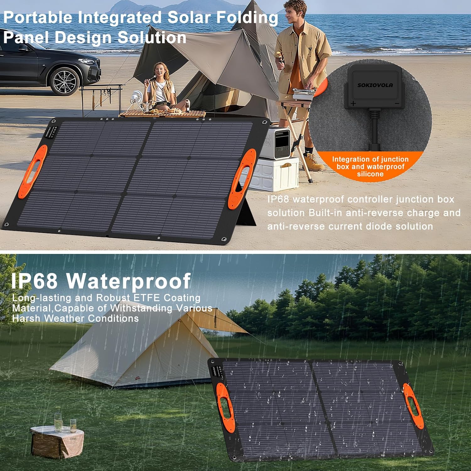 AUCT 14635 - $86 SOKIOVOLA N-Type 16BB 100W Portable Solar Panel 18V ETFE - Image 3