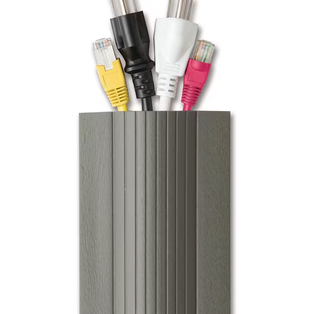 AUCT 17306 - 5 ft. Cable Blanket Low Profile Cord Cover and Protector for Floor in Grey - Image 3