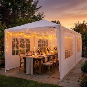 AUCT 17056 - $98 HOTEEL 10x20FT Party Tent Outdoor Canopy for 20-30 People with 6 Removable Sidewalls,