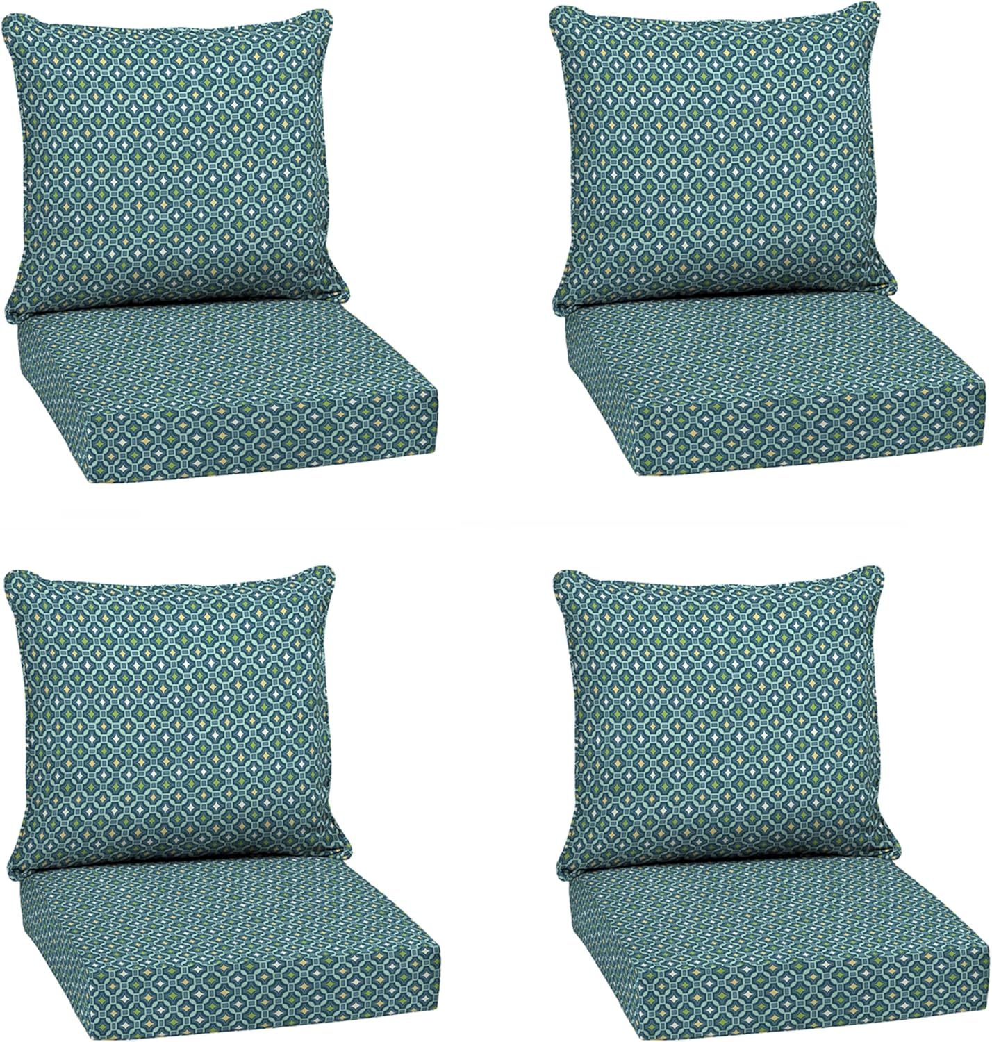 AUCT 15575 - $170 Arden Outdoor Deep Seat Cushion Set (4-Pack), 24 in x 24 in, Weather-Proof, Rain-Proo