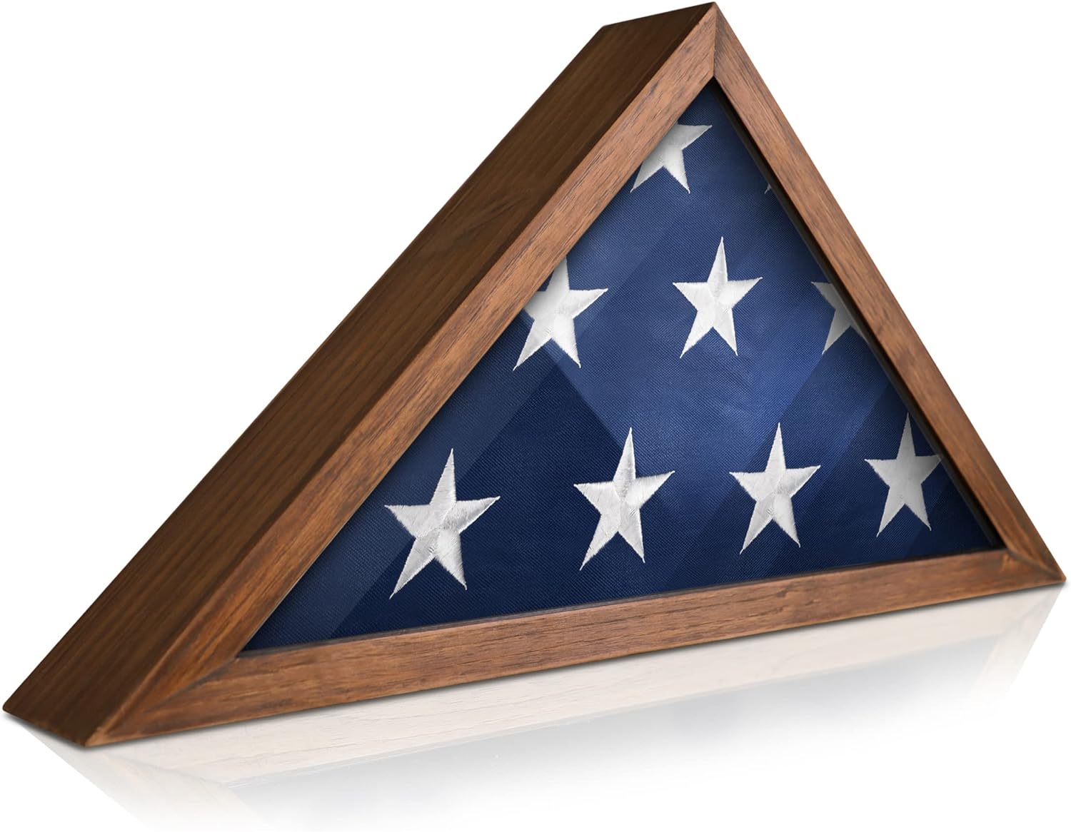 AUCT 15669 - $57 HBCY Creations Flag Display Case for 5' x 9.5' American Veteran Burial Solid Wood Rust