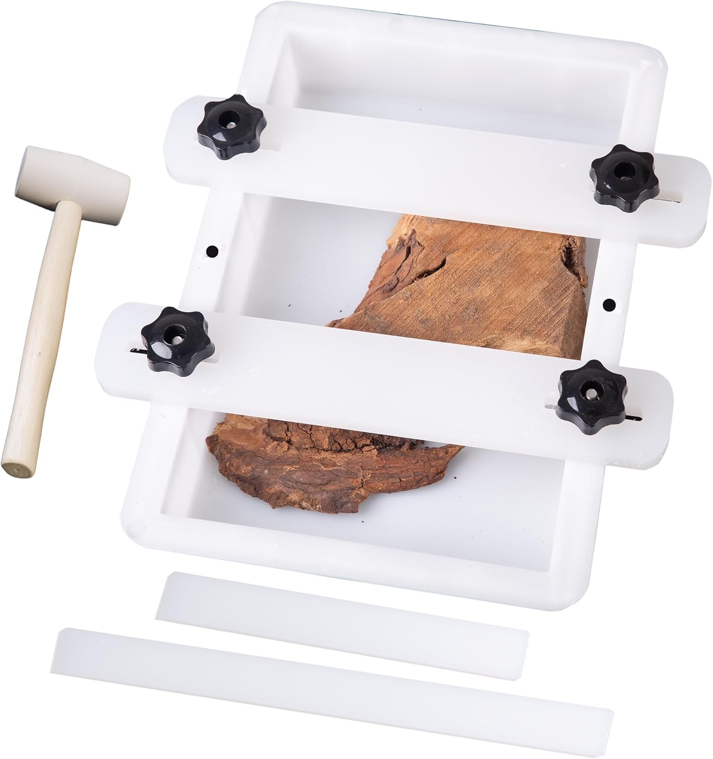 AUCT 17309 - $100 Kalinta Epoxy Mold with Divider Adjustable-11.4x7.5x2in No-Seal Large Resin Mold Inte