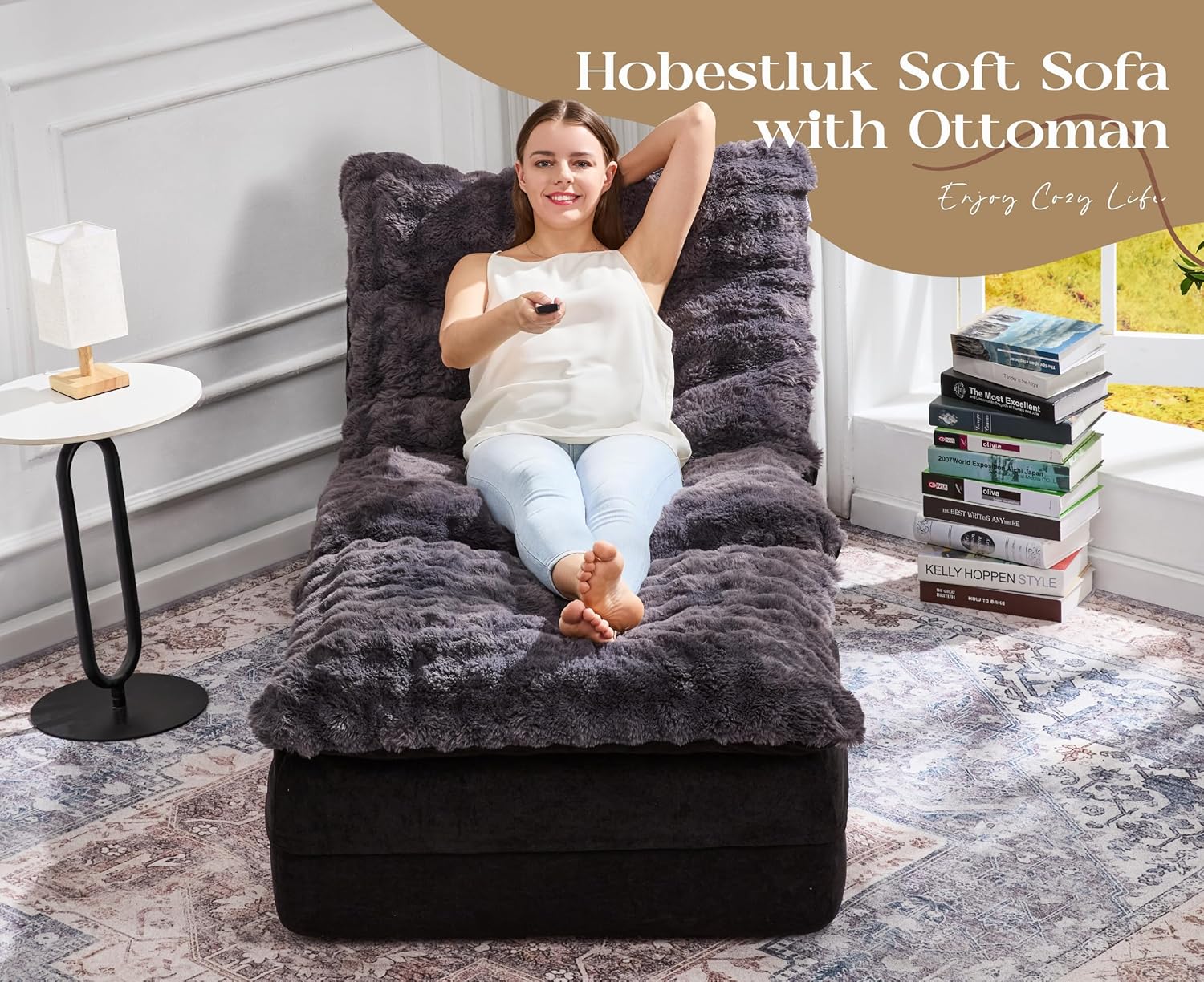 AUCT 14413 - $170 Hobestluk Sofa Couch Foam Sofa for Small Spaces Comfy S - Image 3