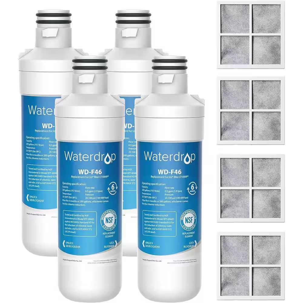 AUCT 17209 - LT1000PC ADQ747935 Refrigerator Water Filter and Air Filter, Replacement for LG LT1000P, L