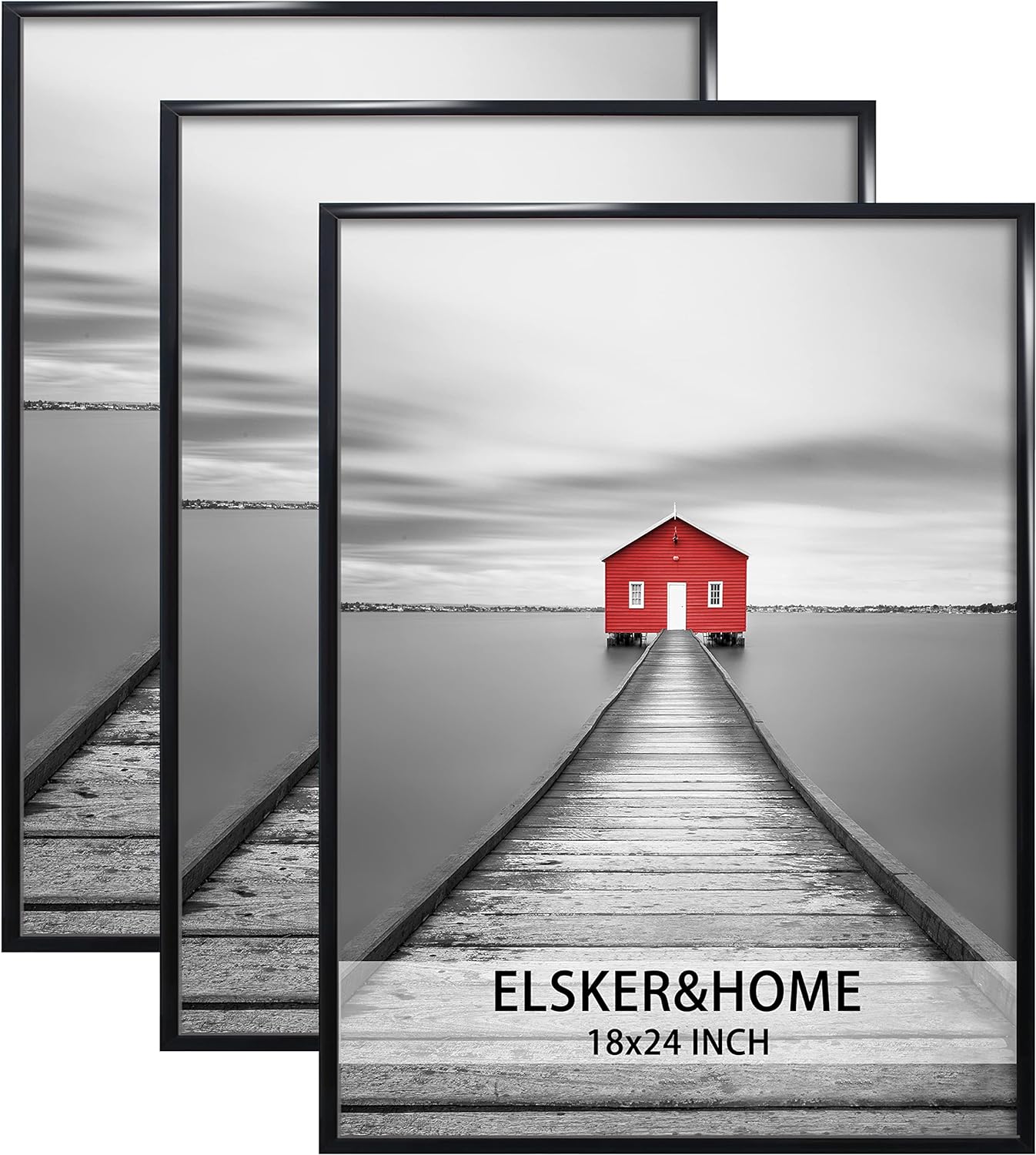 AUCT 16363 - ELSKER&HOME 18x24 Poster Frame 3 Pack, Black | 18 x 24 Picture Frame for Horizontal or Ver