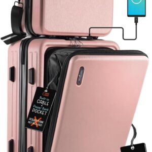 AUCT 16517 - $94 TRAVELARIM 20 Inch Carry On Luggage 22x14x9 Airline Approved, Carry On Suitcase with W