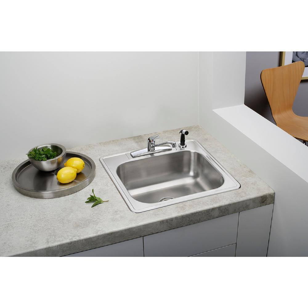 AUCT 17203 - $129 25 in. Drop in Single Bowl 20 Gauge Stainless Steel Kitchen Sink - Image 2
