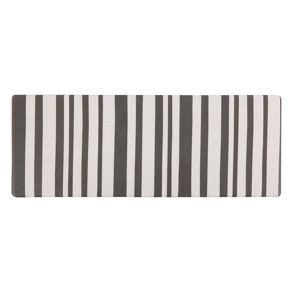 AUCT 14841d - $69 Contemporary Striped Gray 18 in. x 47 in. Anti-Fatigue S