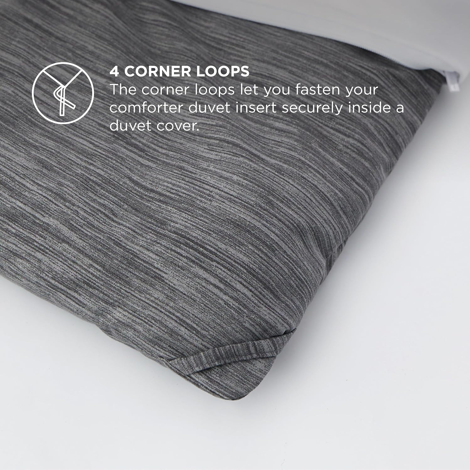 AUCT 14537 - $58 Bedsure King Size Comforter Set - Charcoal Grey Soft Bed - Image 4