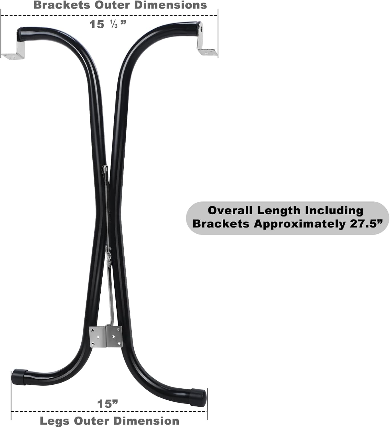 AUCT 17140 - $56 RattanView 2 Pcs Rv Folding Table Leg 27.5" Black Foldable Table Legs for RV's and Car - Image 2