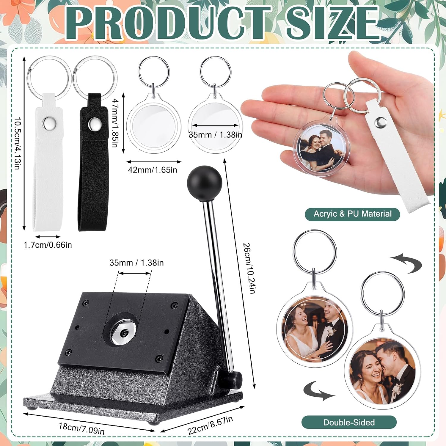 AUCT 15582 - $82 61 Pcs Button Keychain Photo Cutter Photo Booth Keychain Station DIY Kit Bulk 1in/25mm - Image 2