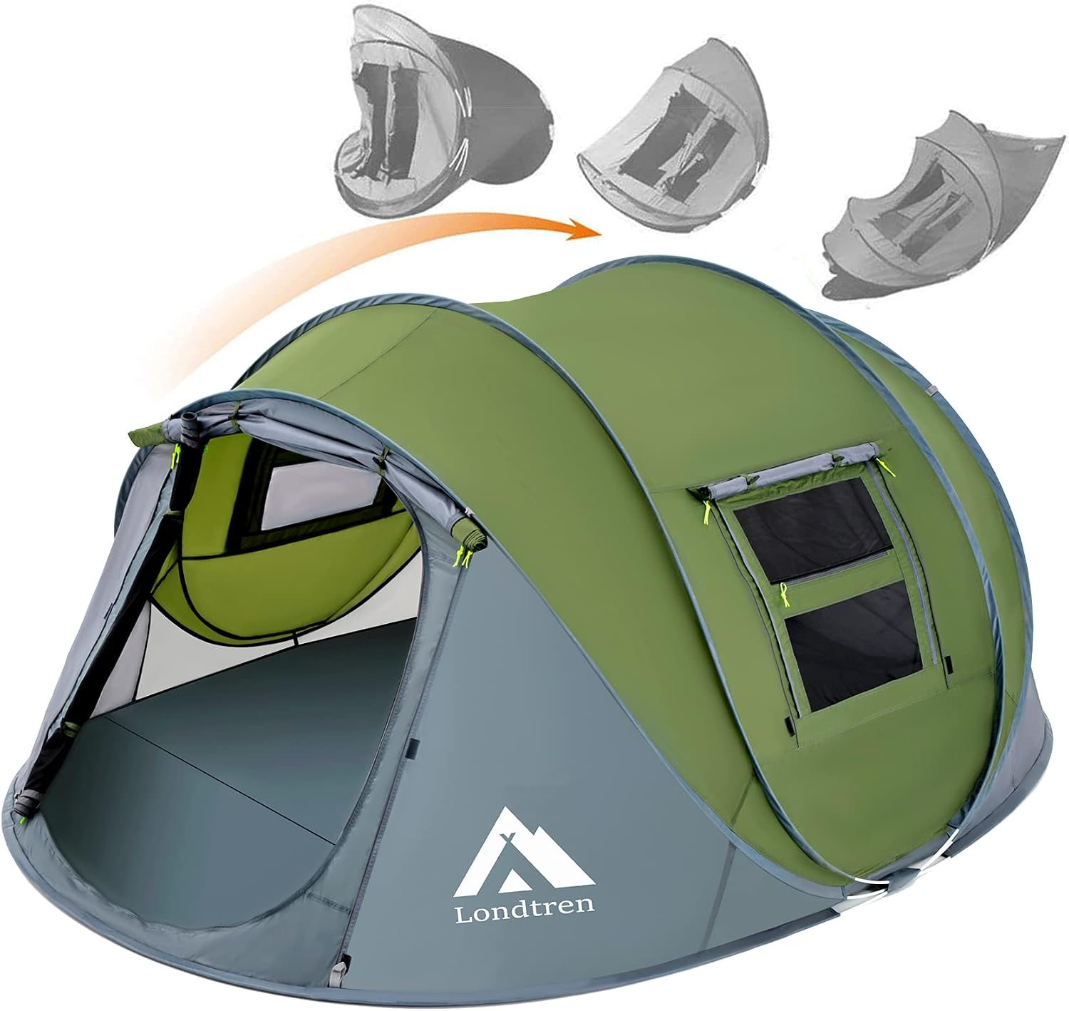 AUCT 14630 - $85 4 Person Easy Pop Up Tent Waterproof Automatic Setup 2 D