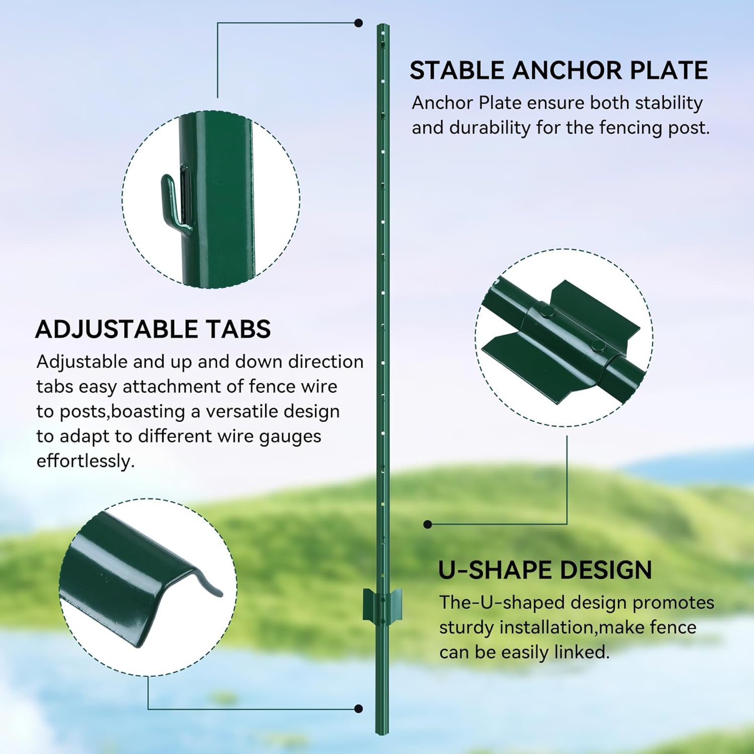 AUCT 14475 - $80 Metal Fence Post 4 Feet Green, Pack of 20, T Post for Wi - Image 4