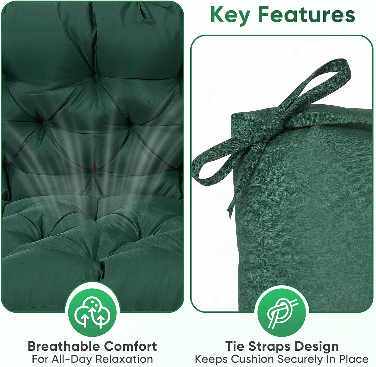 AUCT 14421 - $70 Porch Swing Cushions - Waterproof Swing Cushion for Outd - Image 4