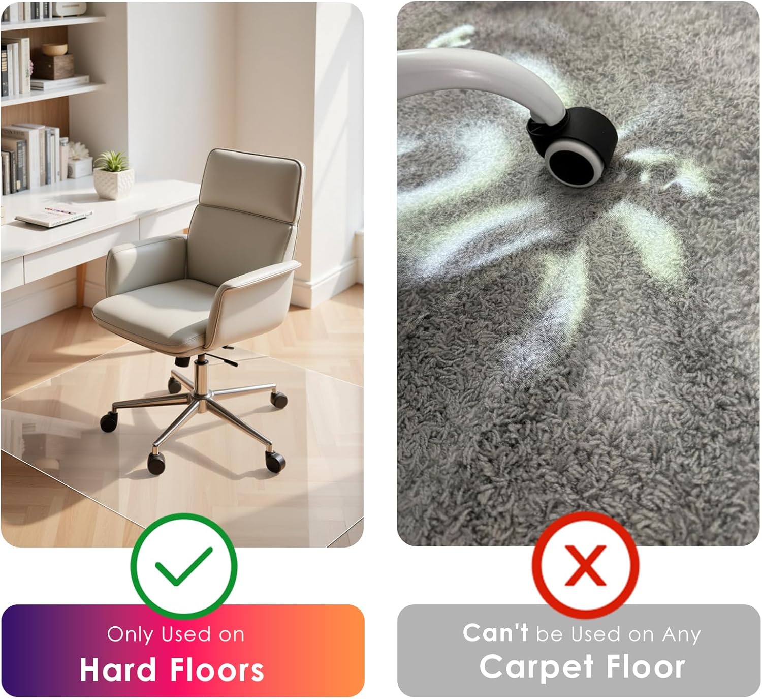 AUCT 14558 - Kuyal Clear Chair mat for Hard Floors 36 x 48 inches Transpa - Image 2