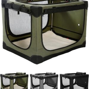 AUCT 16964 - $120 Veraste 42" L x 31" W x 31" H Collapsible Travel Dog Crate, Quick-Setup Portable Soft