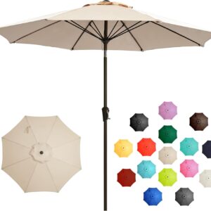 AUCT 16670 - $80 LOUNZY 9FT Large Outdoor Patio Umbrella Table Umbrella-UV Resistant,Easy Push Button T
