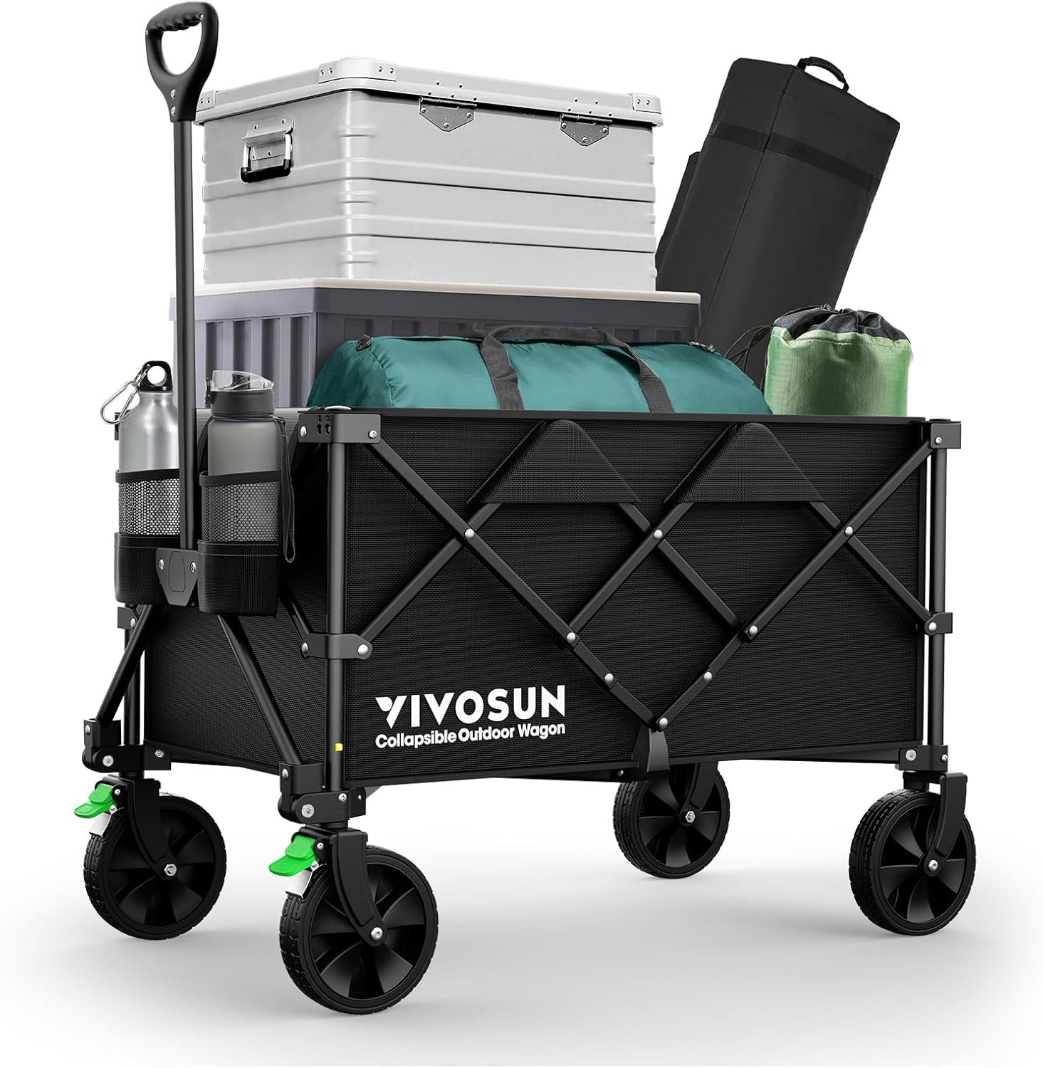 AUCT 14563 - $55 VIVOSUN Collapsible Folding Wagon, 350 lb Load-Bearing O
