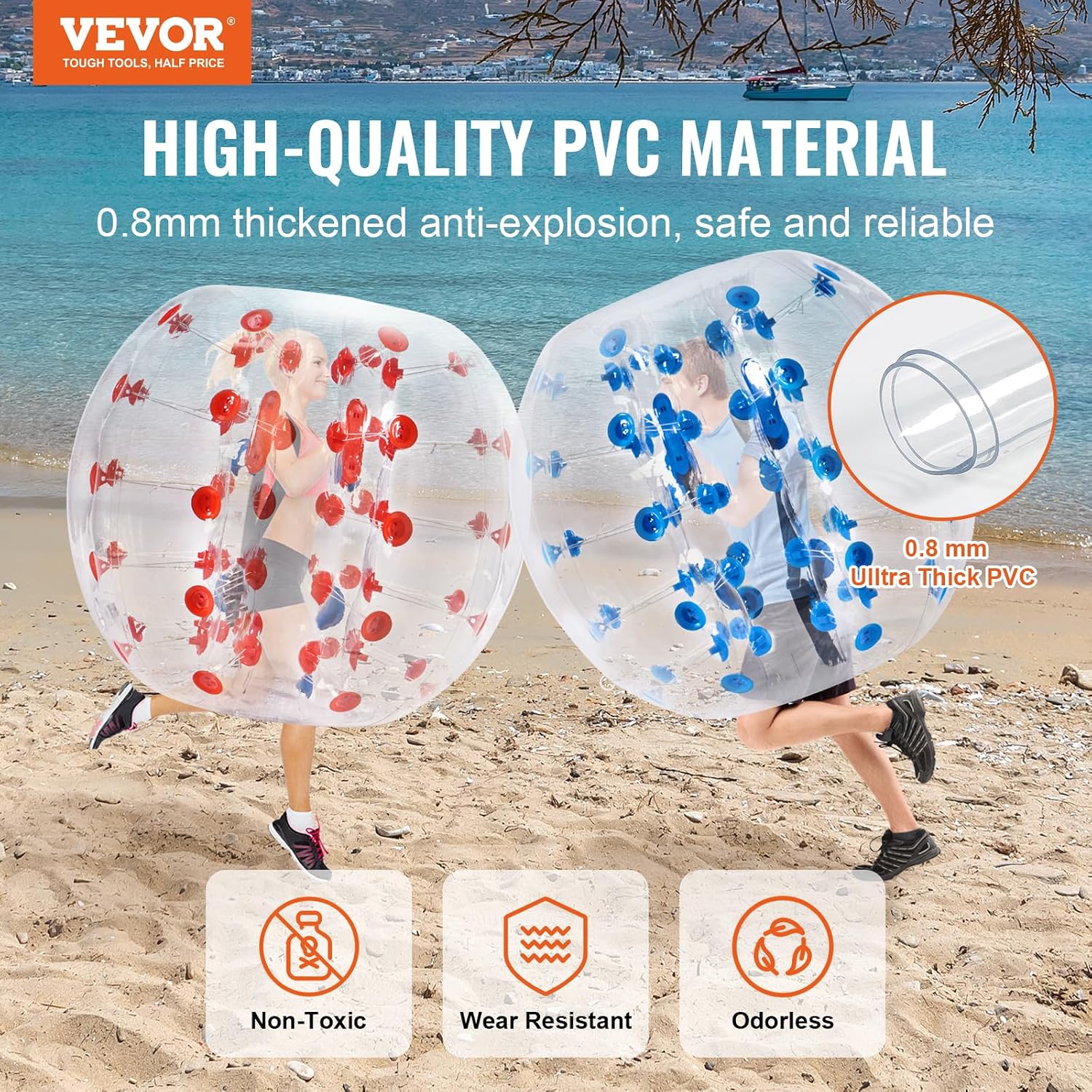 AUCT 14425 - $140 VEVOR Inflatable Bumper Ball 2 Packs; 2FT/3FT/4FT/5FT - Image 2