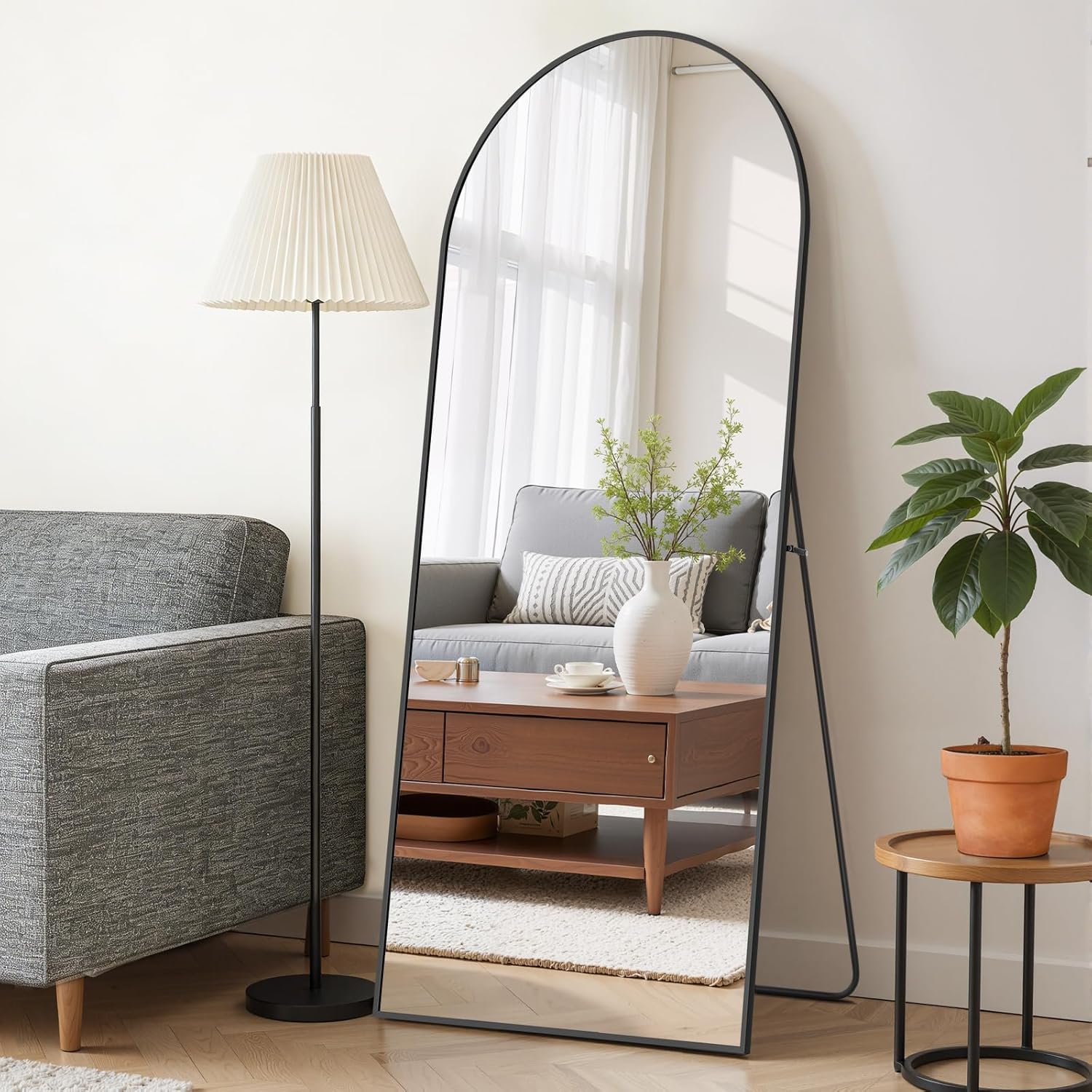 AUCT 14595mm - Mirror Full Length 64"x21" Full Body Floor Mirror with Stand