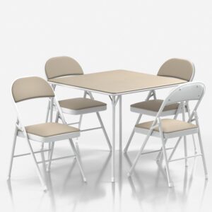 AUCT 14581 - $174 VECELO 5-Piece Folding Card Table Square and Chair Set