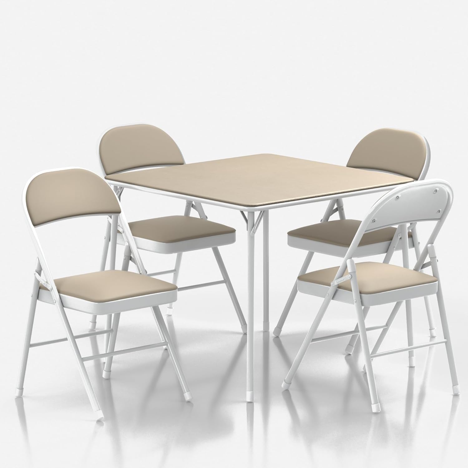 AUCT 14581 - $174 VECELO 5-Piece Folding Card Table Square and Chair Set