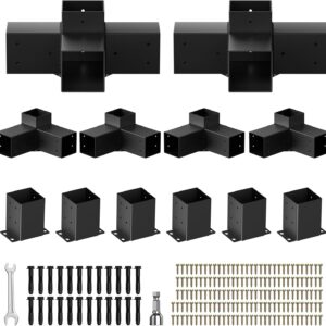 AUCT 16808 - $150 Pergola Kit, Heavy Duty Pergola Brackets for 4"x 4" (Actual 3.5" X 3.5") | DIY Rust-P