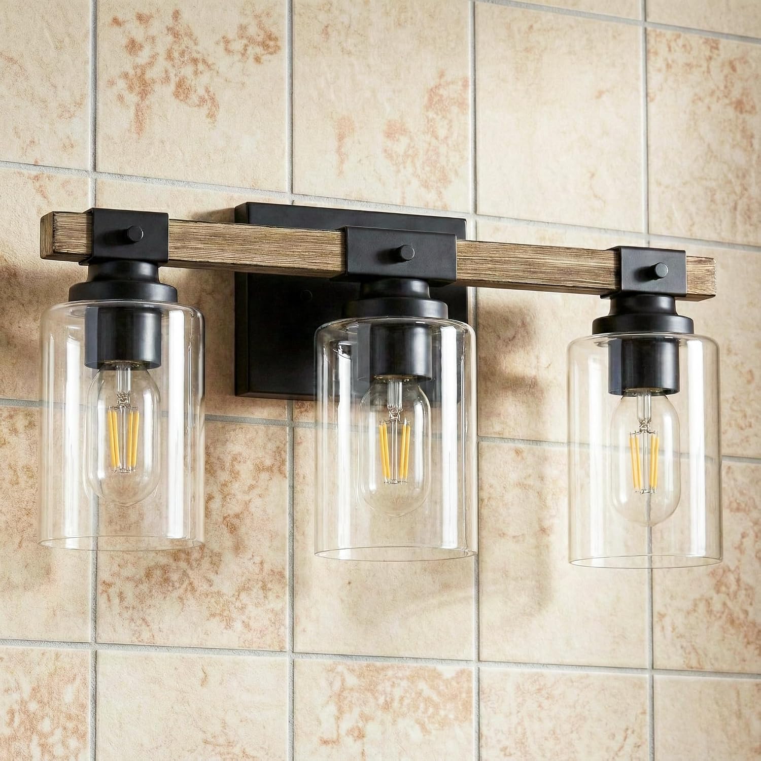 AUCT 14487 - Farmhouse Vanity Light, Rustic Vintage Wall Sconce, Bathroom