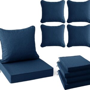 AUCT 17340 - $160 Summsun Outdoor Chair Cushions, Faux Linen Backrest and Deep Seat Cushion Set for Pat