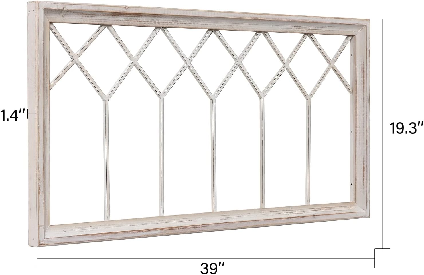 AUCT 14482 - $60 Sintosin Rustic Wood Window Frame Wall Decor 40 x 20 inc - Image 2