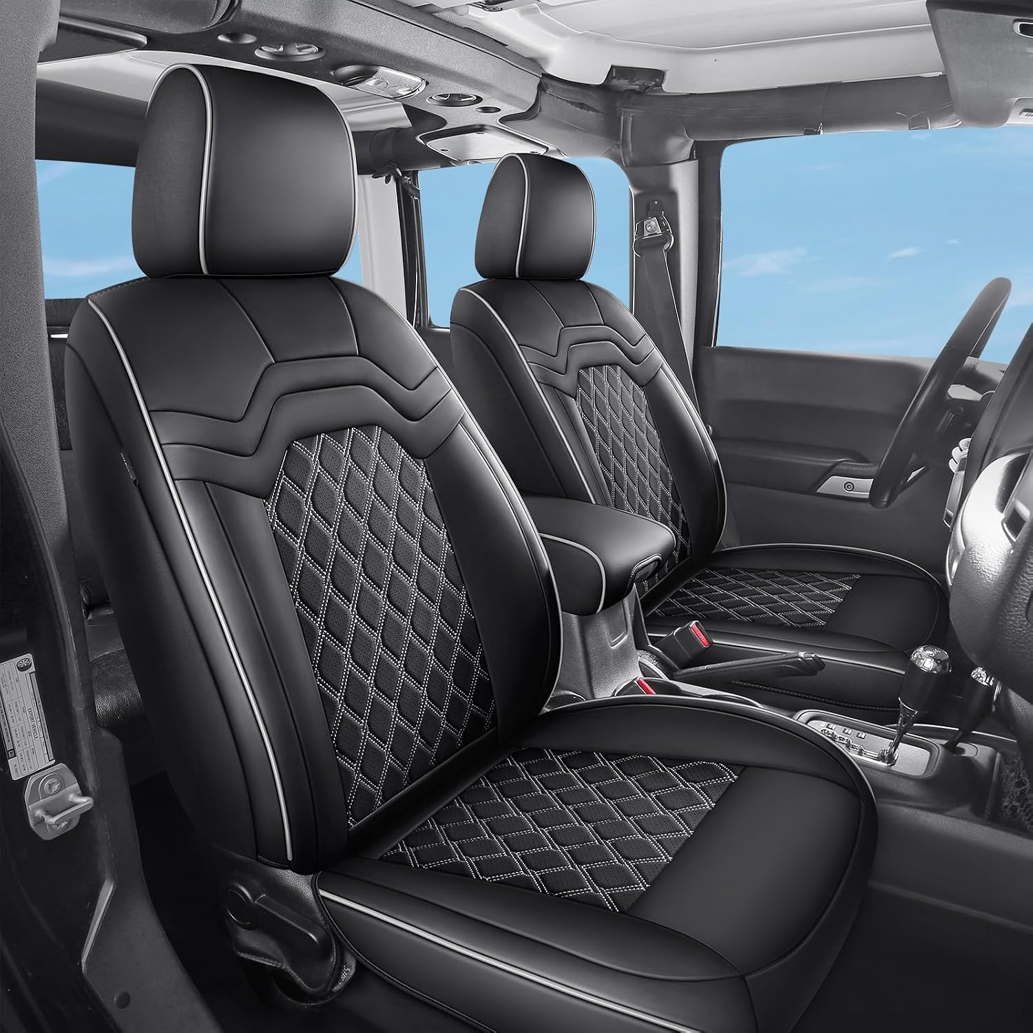 AUCT 16171 - $160 Huidasource 2018-2026 Wrangler JL Seat Covers 4 Door, Waterproof Wrangler Seat Covers
