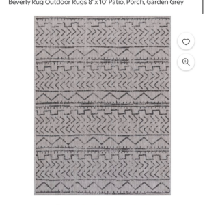 AUCT 14845r - Beverly Rug Outdoor Rugs 8'x 10' Patio, Porch, Garden Grey