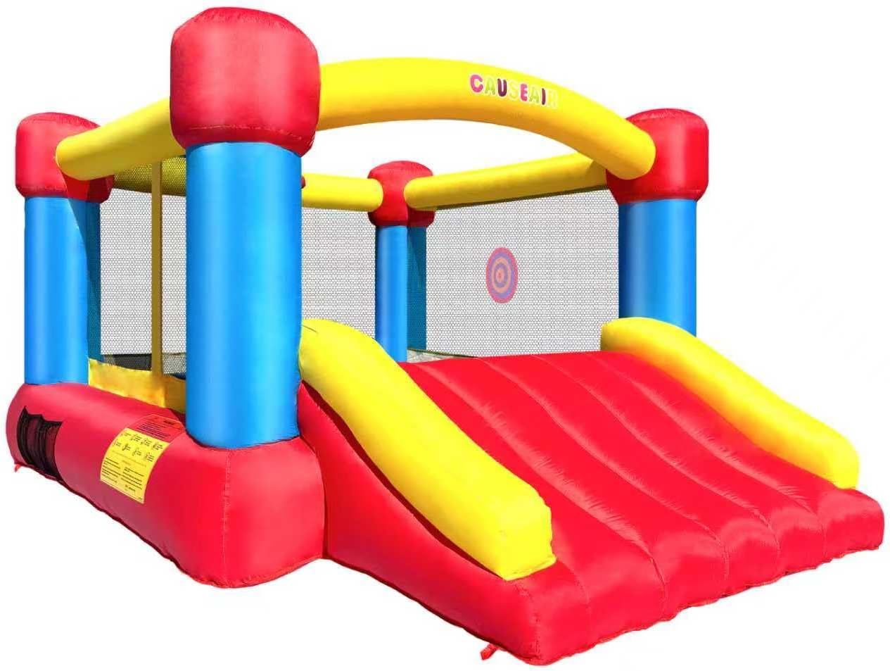 AUCT 17107 - $220 Causeair Inflatable Bounce House with GFCI Blower,12 ft L x 9 ft W,Basketball Hoop,Da