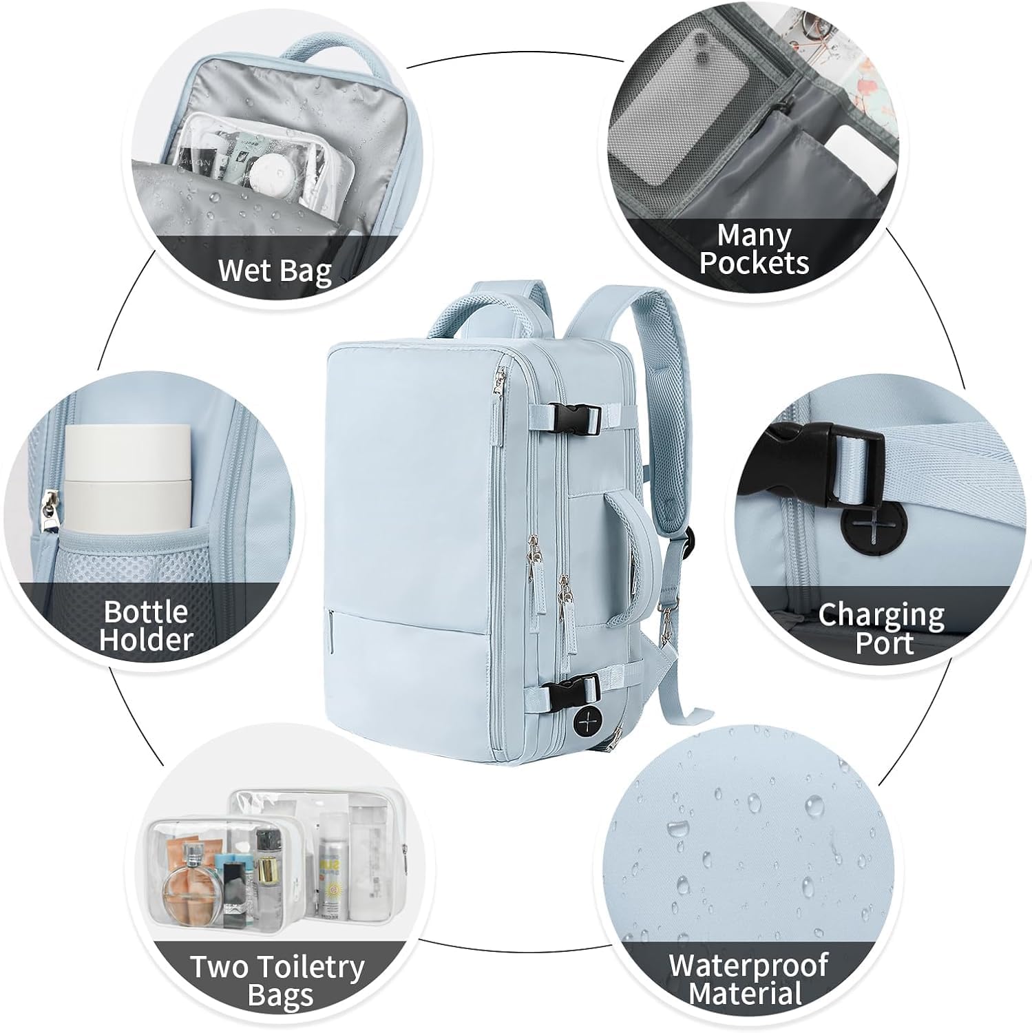 AUCT 14490 - Beraliy 29L Travel Backpack Women, Airline Approved Backpack - Image 4