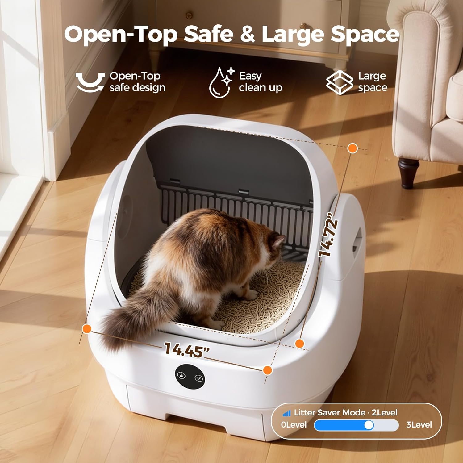 AUCT 16153 - $200 Open-Top Automatic Litter Box, Odor Control, Ready to Use, Self Cleaning Litter Box, - Image 4