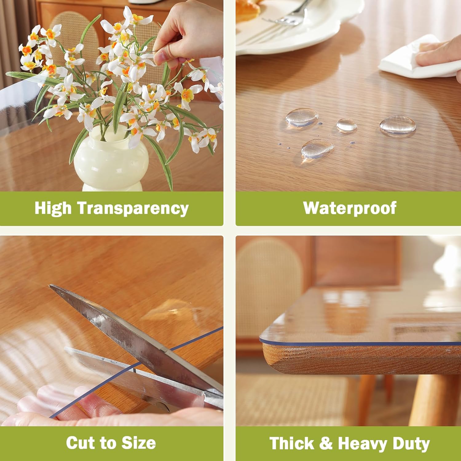 AUCT 14854 - OstepDecor Clear Table Cover Protector 36 x 48 Inch, 1.5mm T - Image 4