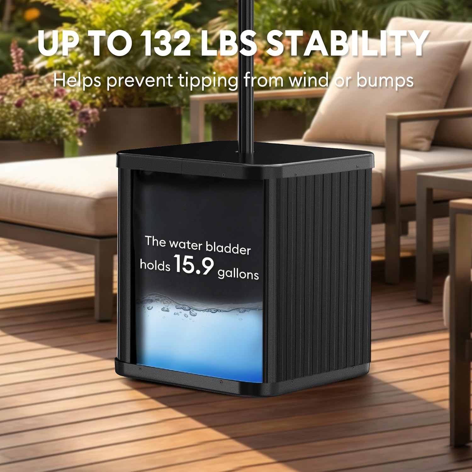 AUCT 14793 - $100 Umbrella Side Table - Hyperzoo Outdoor Patio Table with - Image 3