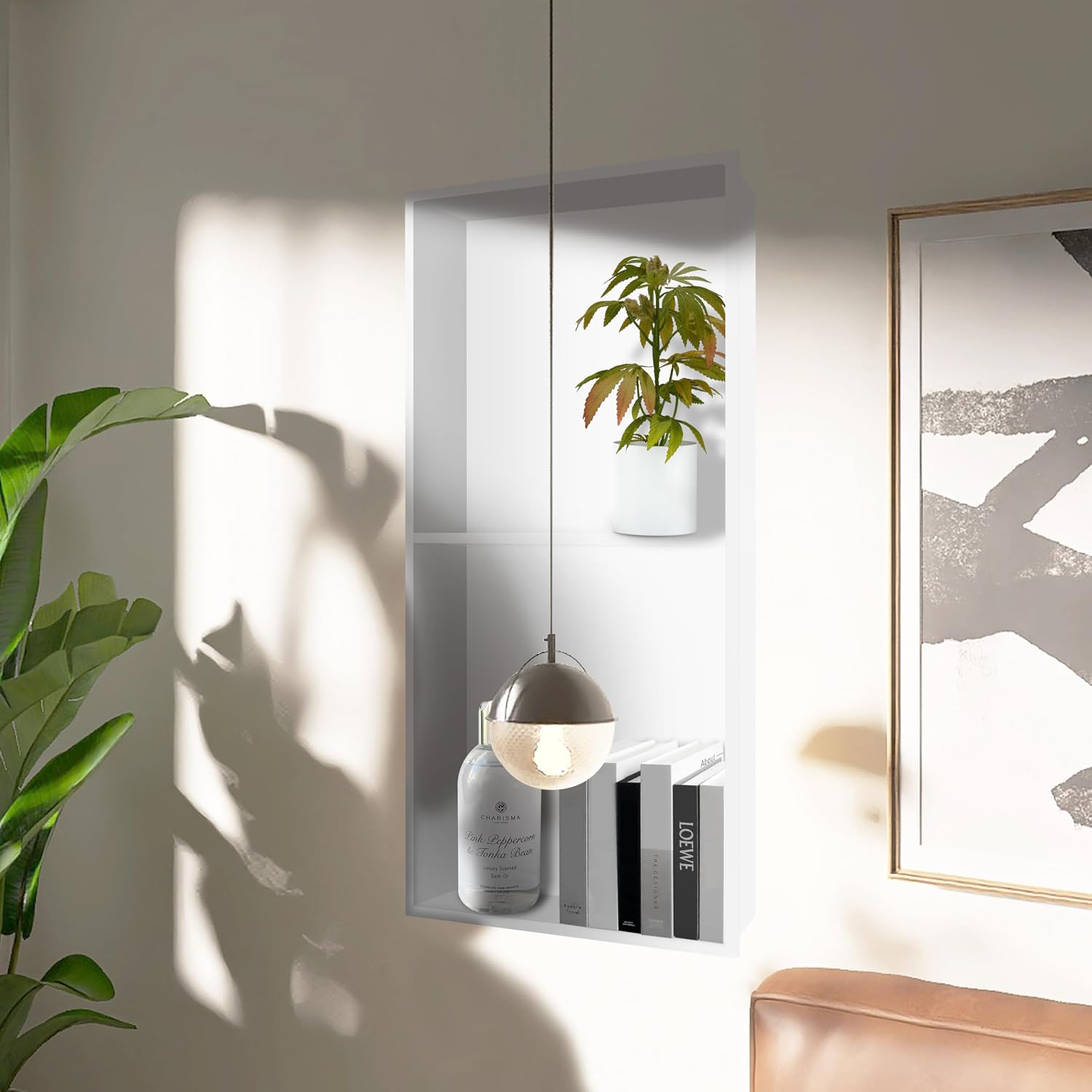 AUCT 15537 - $86 Homevacious 12" 24" Stainless Steel Shower Niche No Tile Needed White Double Shelves B - Image 2