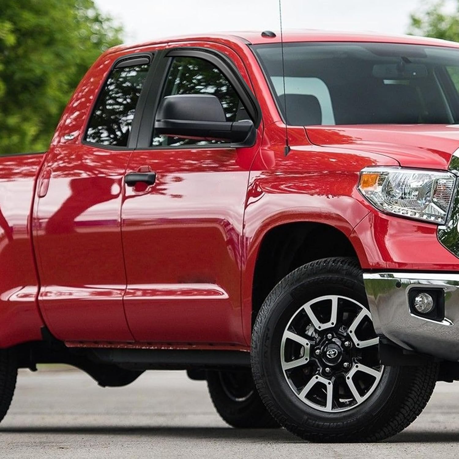 AUCT 15123 - Window Rain Guards Visors Shield for 2007-2021 Toyota Tundra - Image 2
