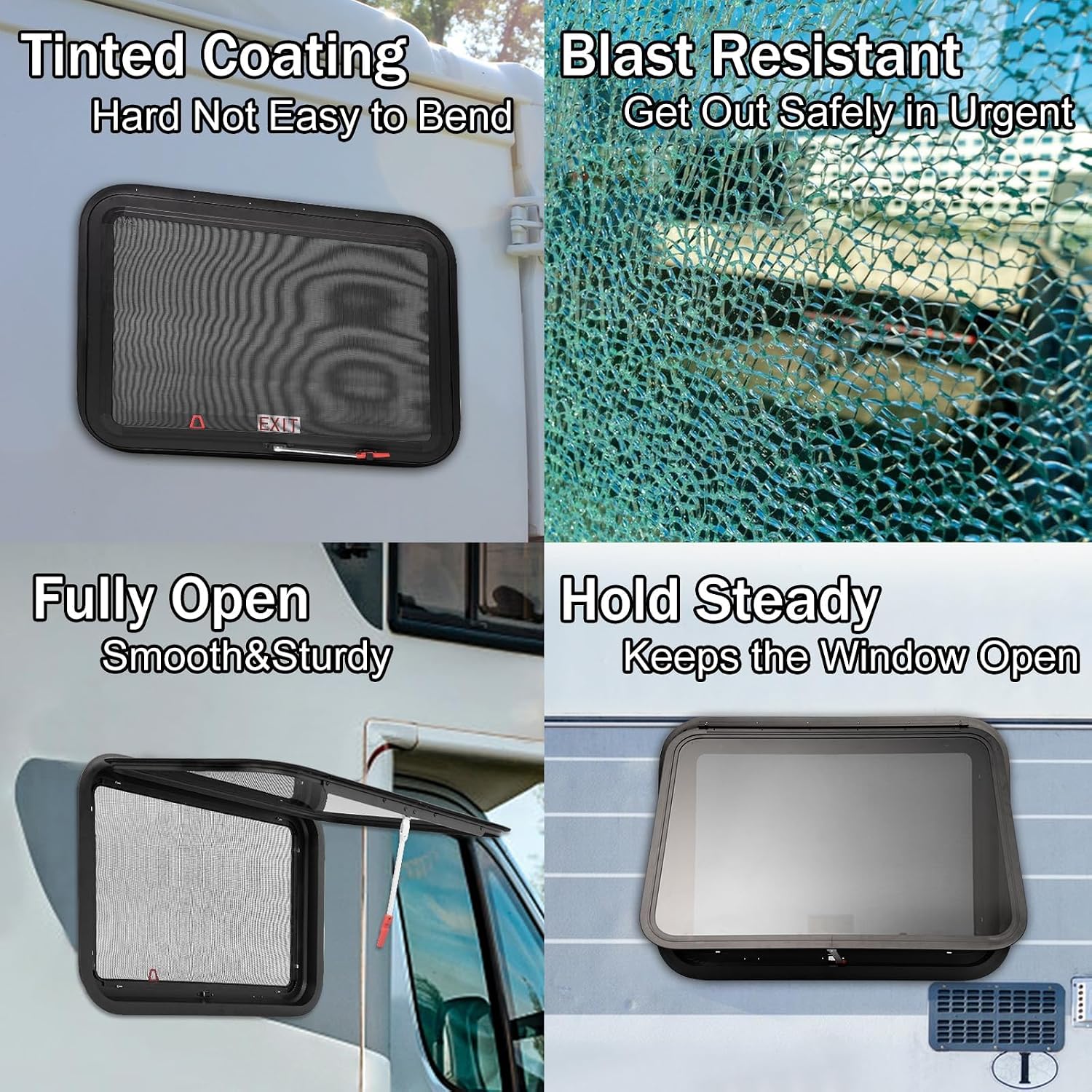 AUCT 16315 - $108 RV Window | 30" W x 22" H | RV Exit Window | Tempered Glass &Trim Set | DOT Certifica - Image 4