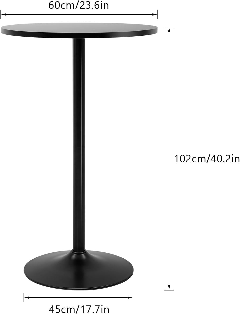AUCT 14736 - FDW Bistro Pub Table 40 Inch Height Cocktail Table Round Bis - Image 3