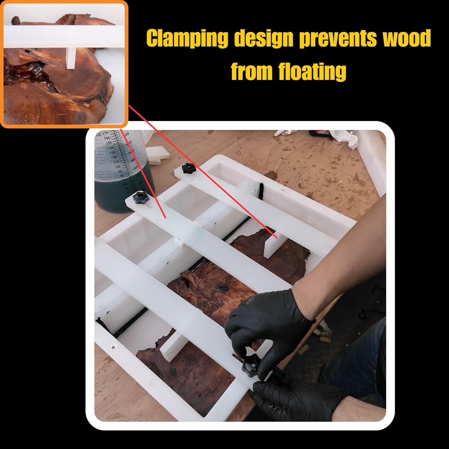 AUCT 17309 - $100 Kalinta Epoxy Mold with Divider Adjustable-11.4x7.5x2in No-Seal Large Resin Mold Inte - Image 4