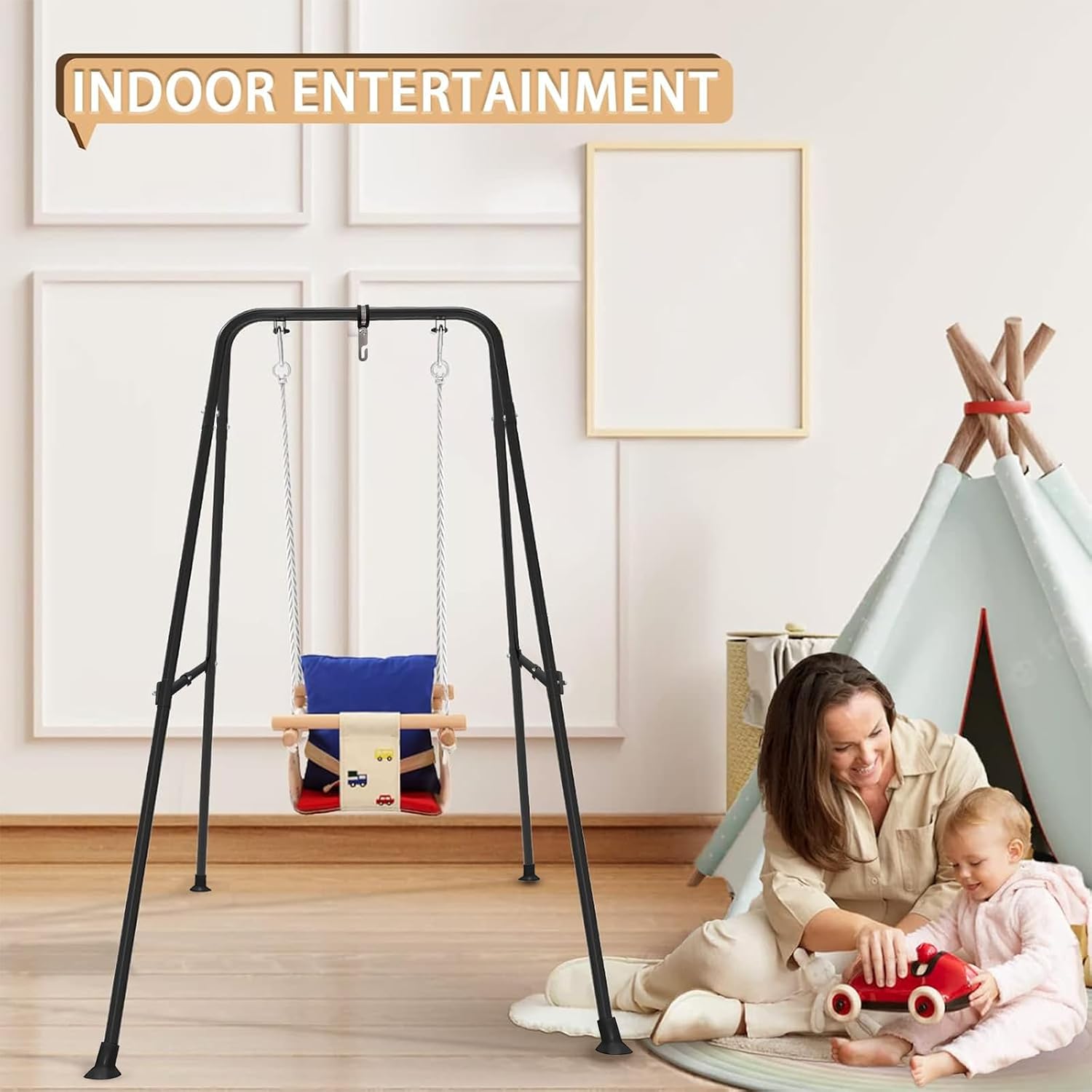 AUCT 14797 - Swing Stand for Kids,Baby Swing Frame, Toddler A-Frame Metal - Image 3