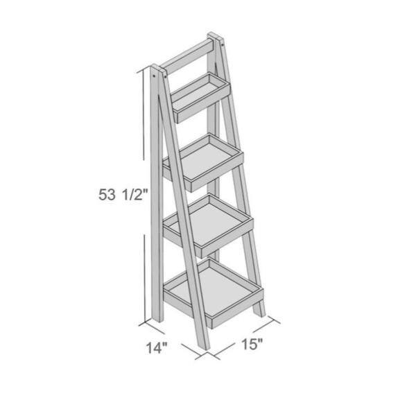 AUCT 14839d - $165 Bathroom Storage Ladder in Walnut - Image 3
